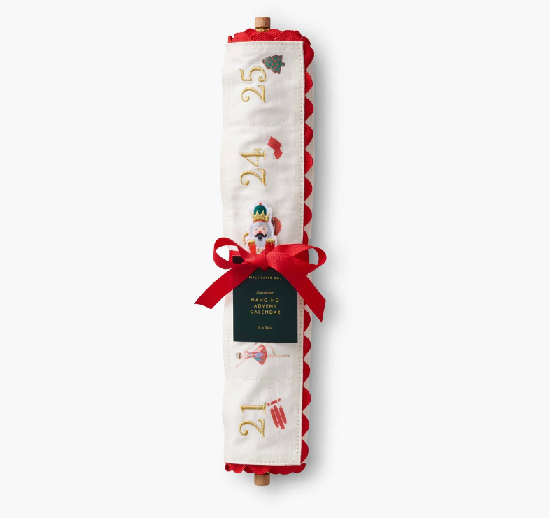 Nutcracker Embroidered Hanging Advent Calendar