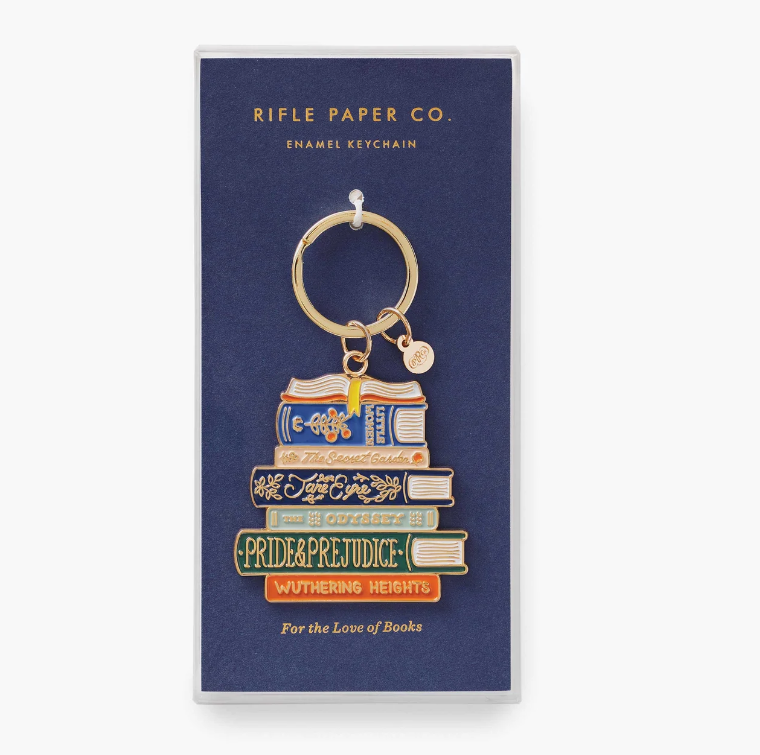 Book Club Enamel Keychain