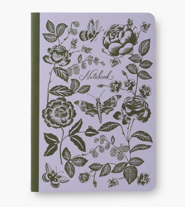 Assorted Set of 3 English Rose Notebooks