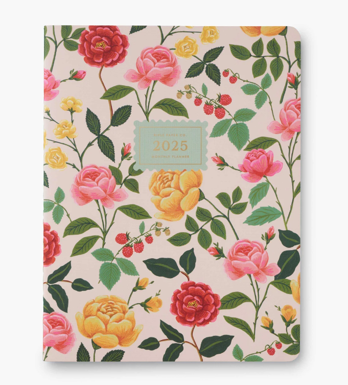 2025 Roses 12-Month Appointment Notebook