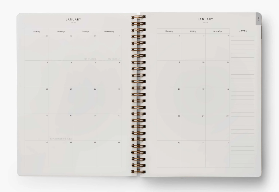 2025 Roses 12-Month Softcover Spiral Planner