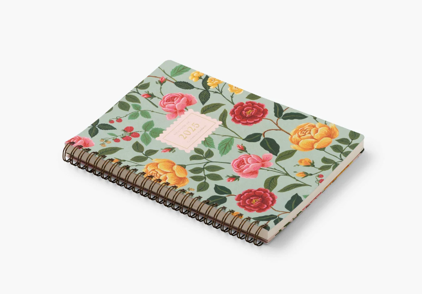 2025 Roses 12-Month Softcover Spiral Planner