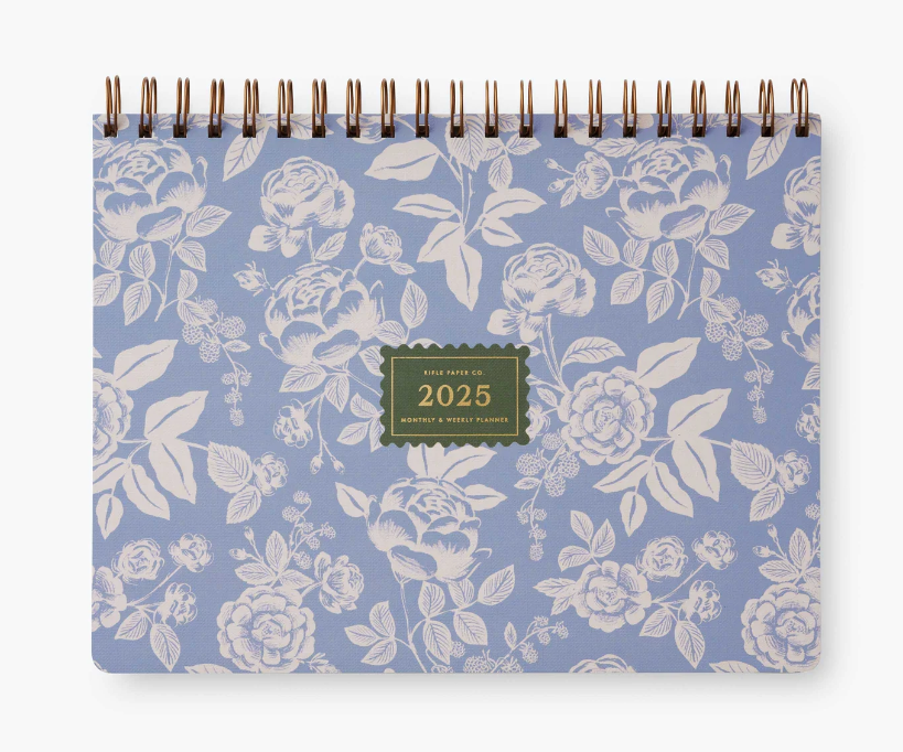 2025 English Rose 12-Month Top Spiral Planner