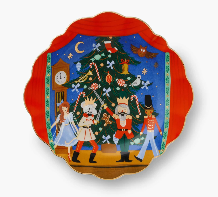 Nutcracker Porcelain Dessert Plate Set