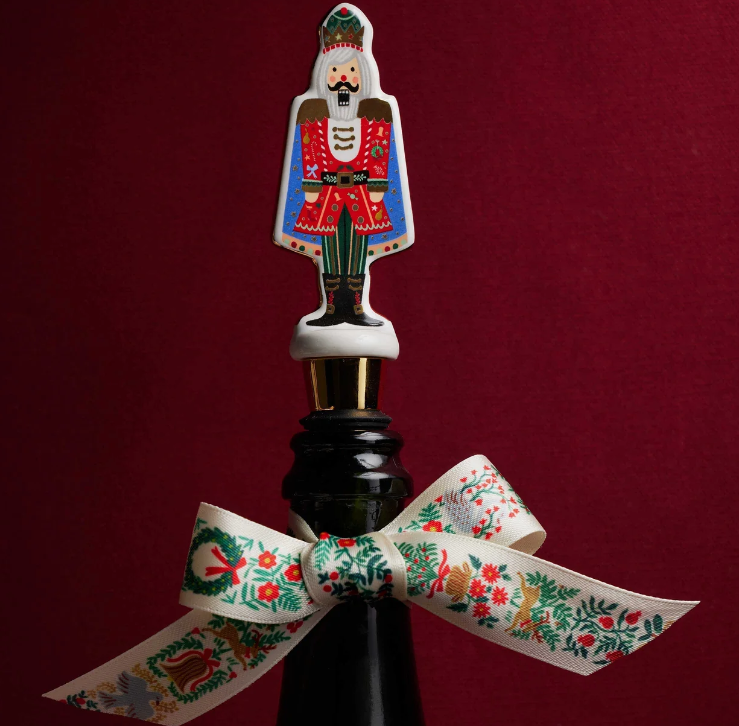 Nutcracker Porcelain Wine Stopper Set