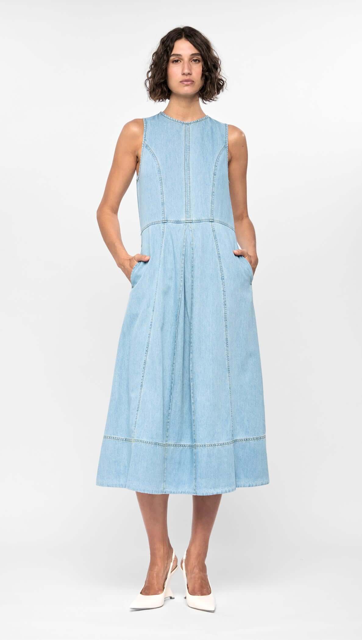 Amelia Chambray Midi Dress