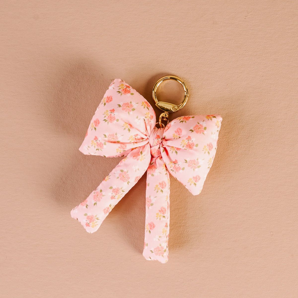 Puffy Bow Bag Charm - Peachy Petals