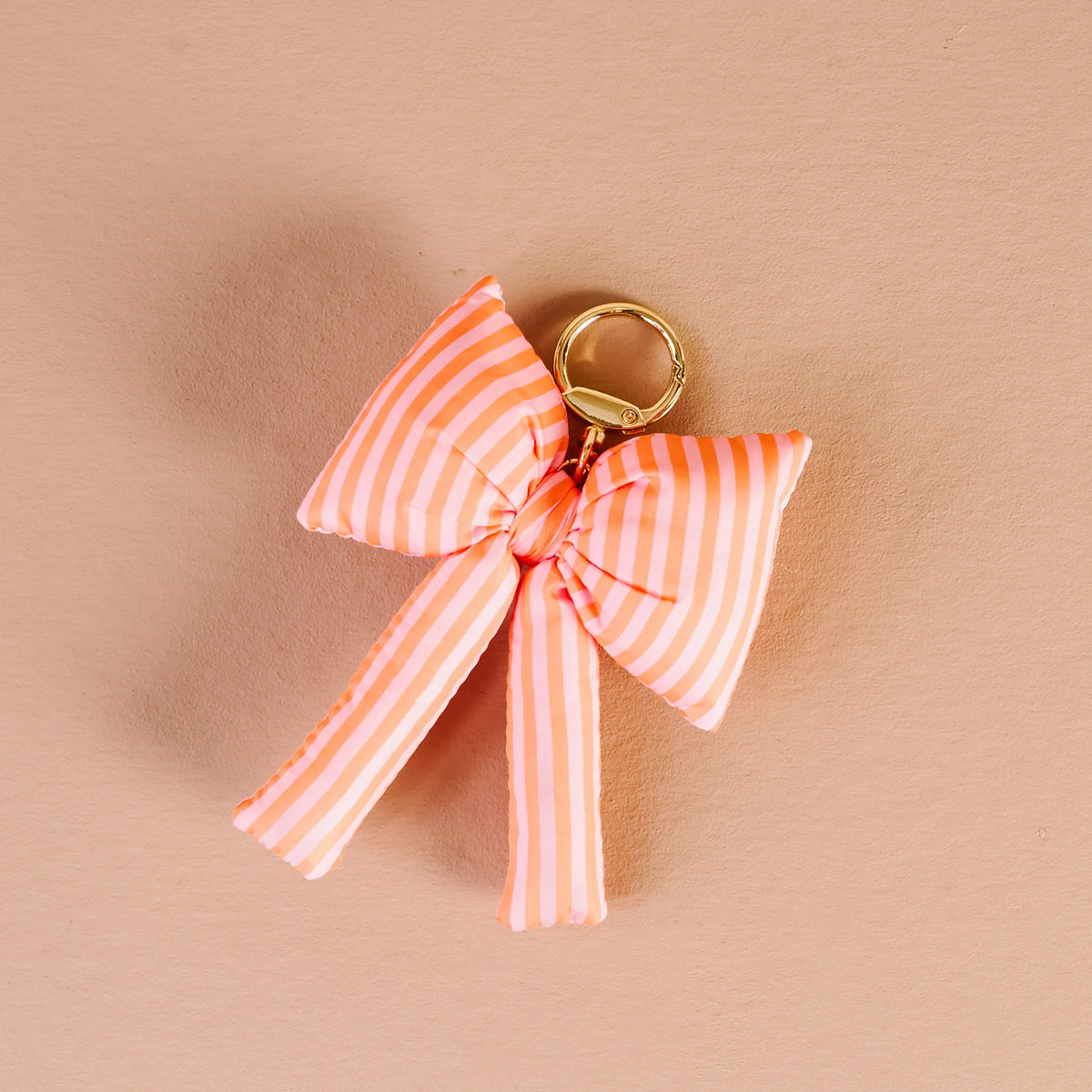 Puffy Bow Bag Charm - Sherbet Stripes