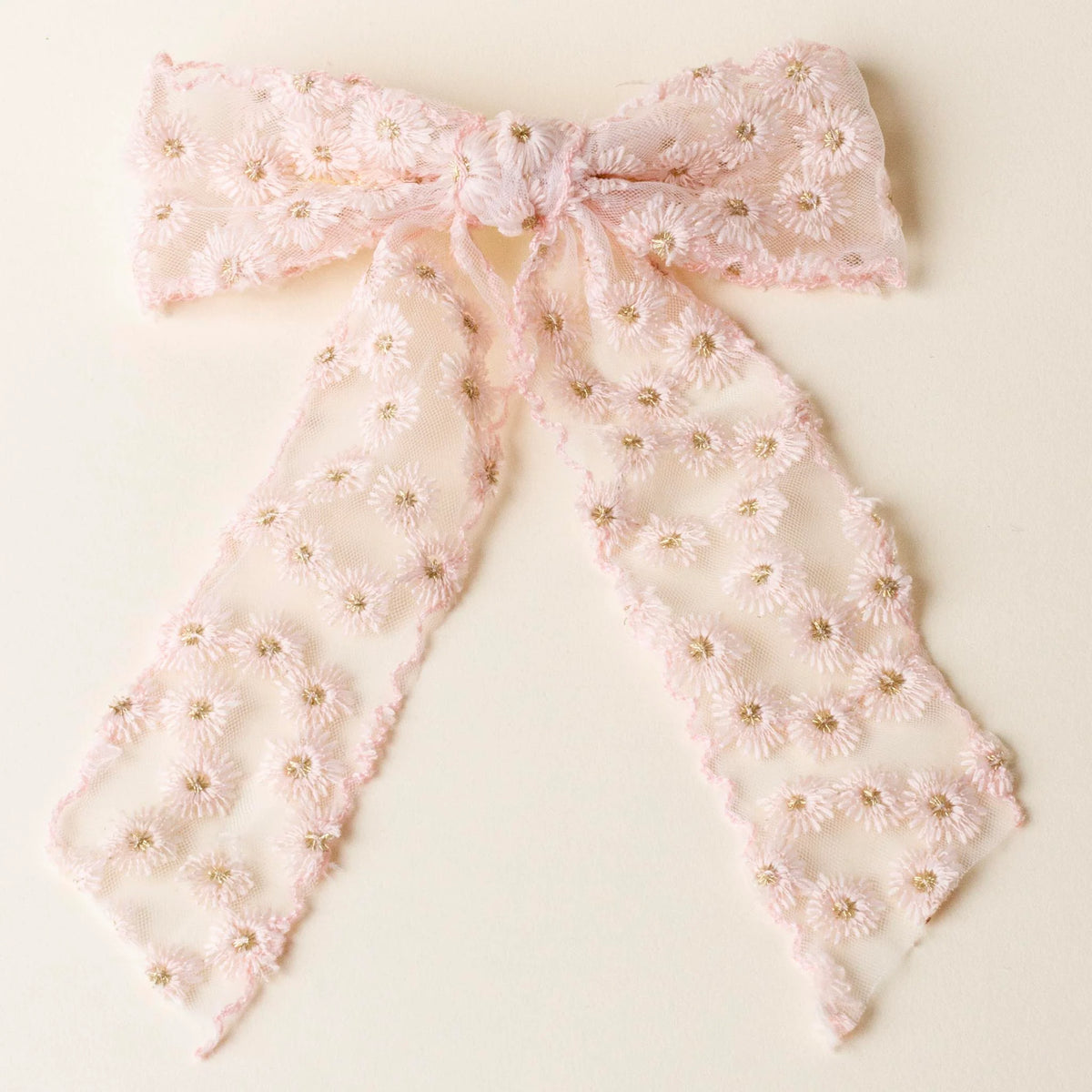 Ditzy Daisies Hair Bow - Blush