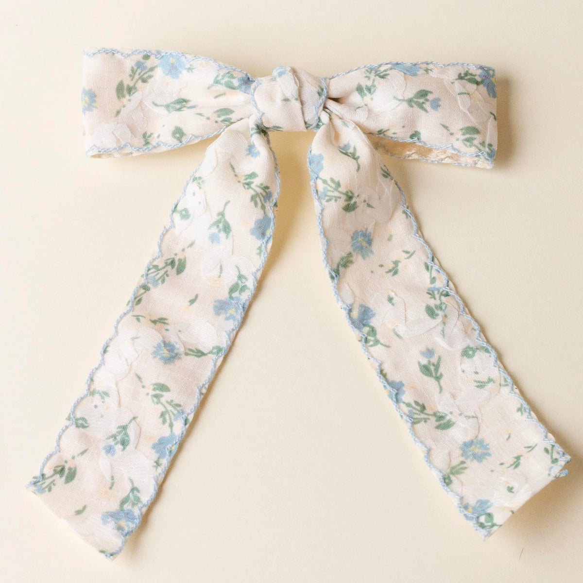 Floral Flair Hair Bow - Blue