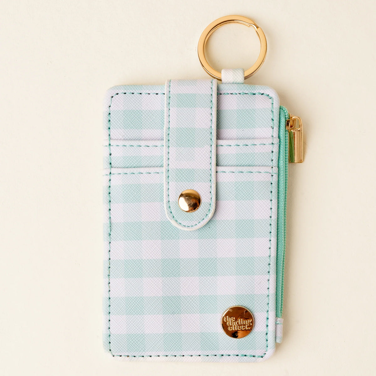 Keychain Wallet - Gingham Green