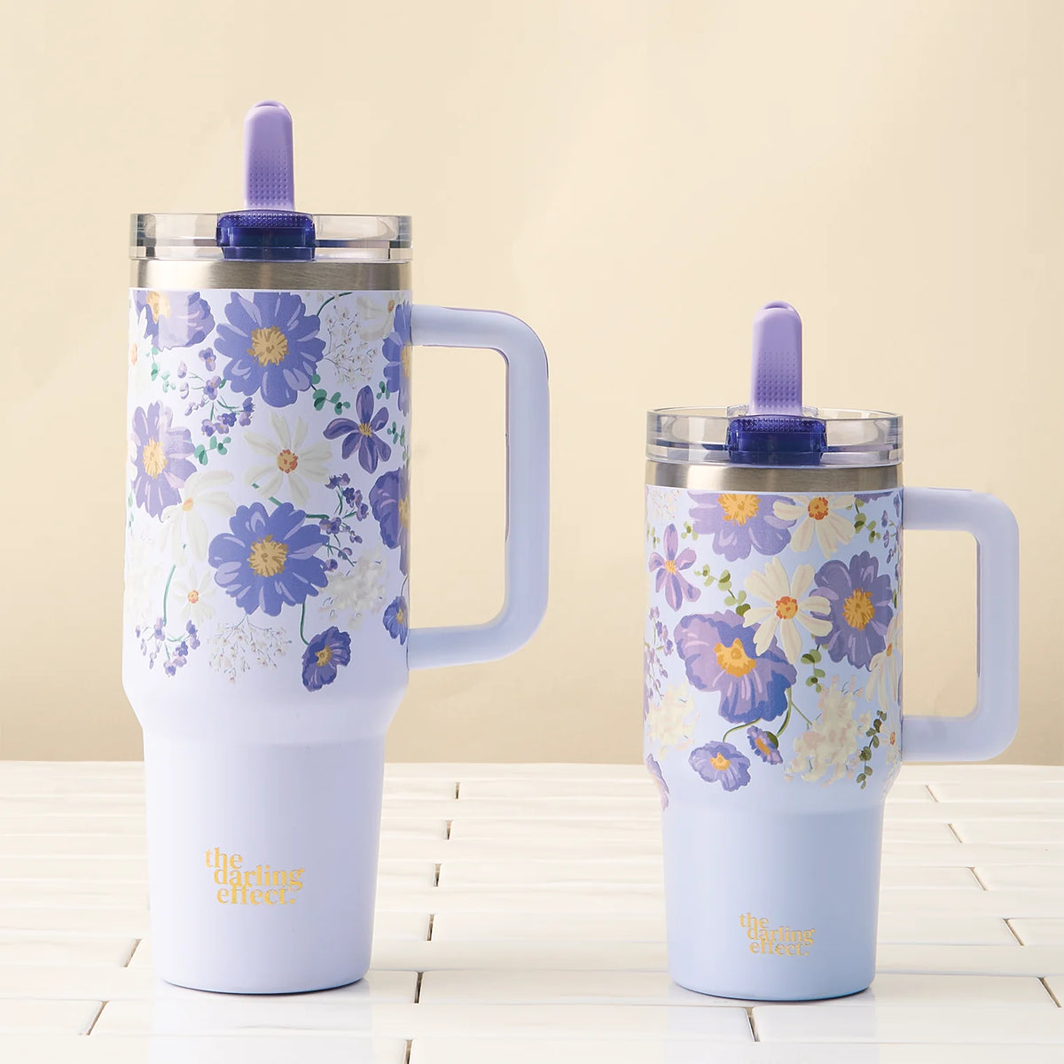 40 oz Lifestyle Flip Straw Tumbler - Bouquet Beauty Purple