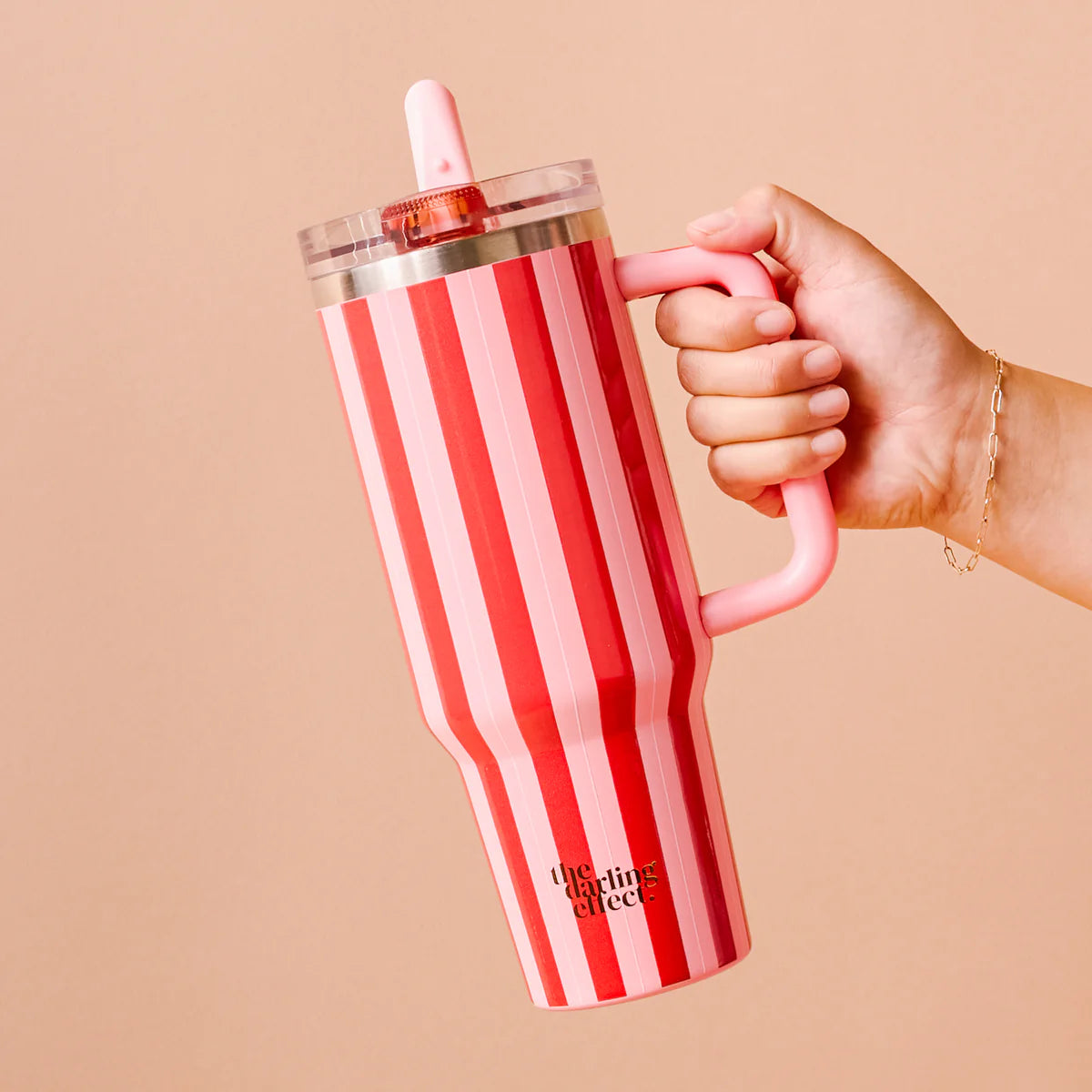 40 oz Lifestyle Flip Straw Tumbler - Peppermint Stripe