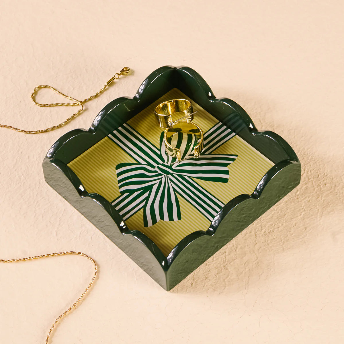 Holly Jolly Santa Scallop Trinket Tray