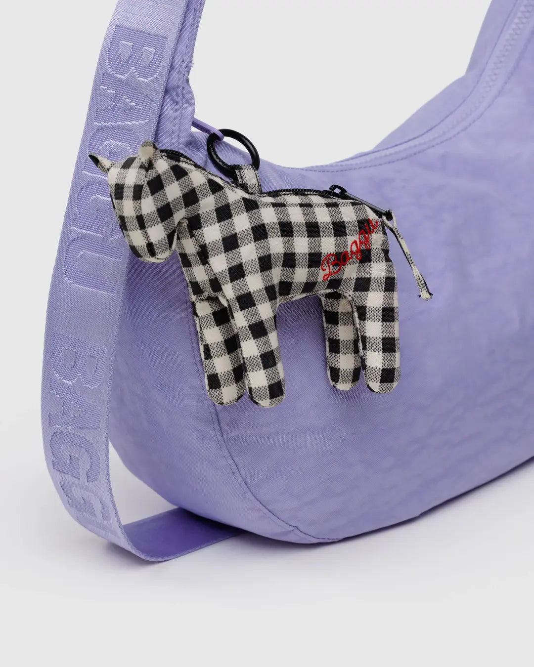 Horse Charm - Black &amp; White Gingham