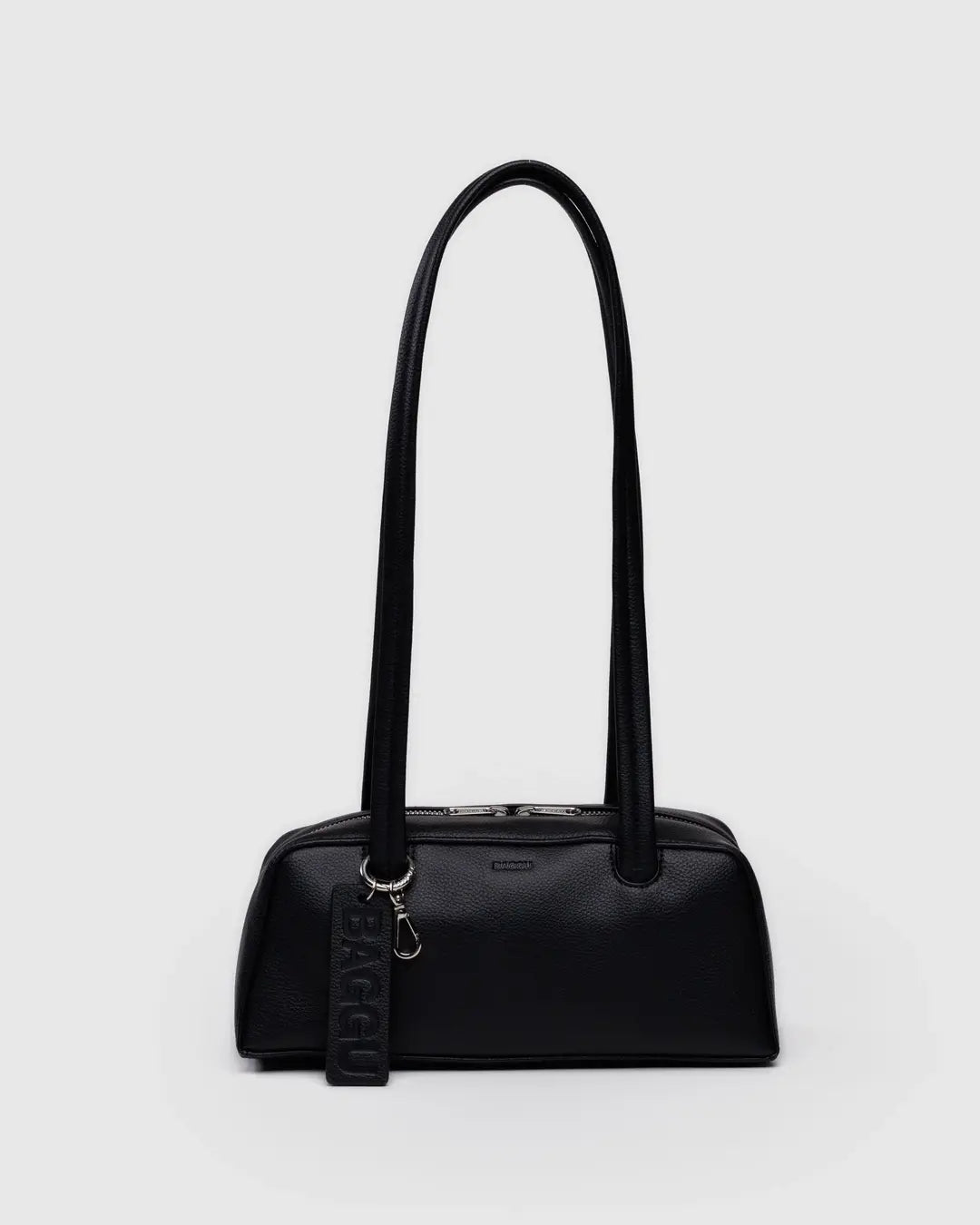 Small Recycled Leather Bowler Bag - Black