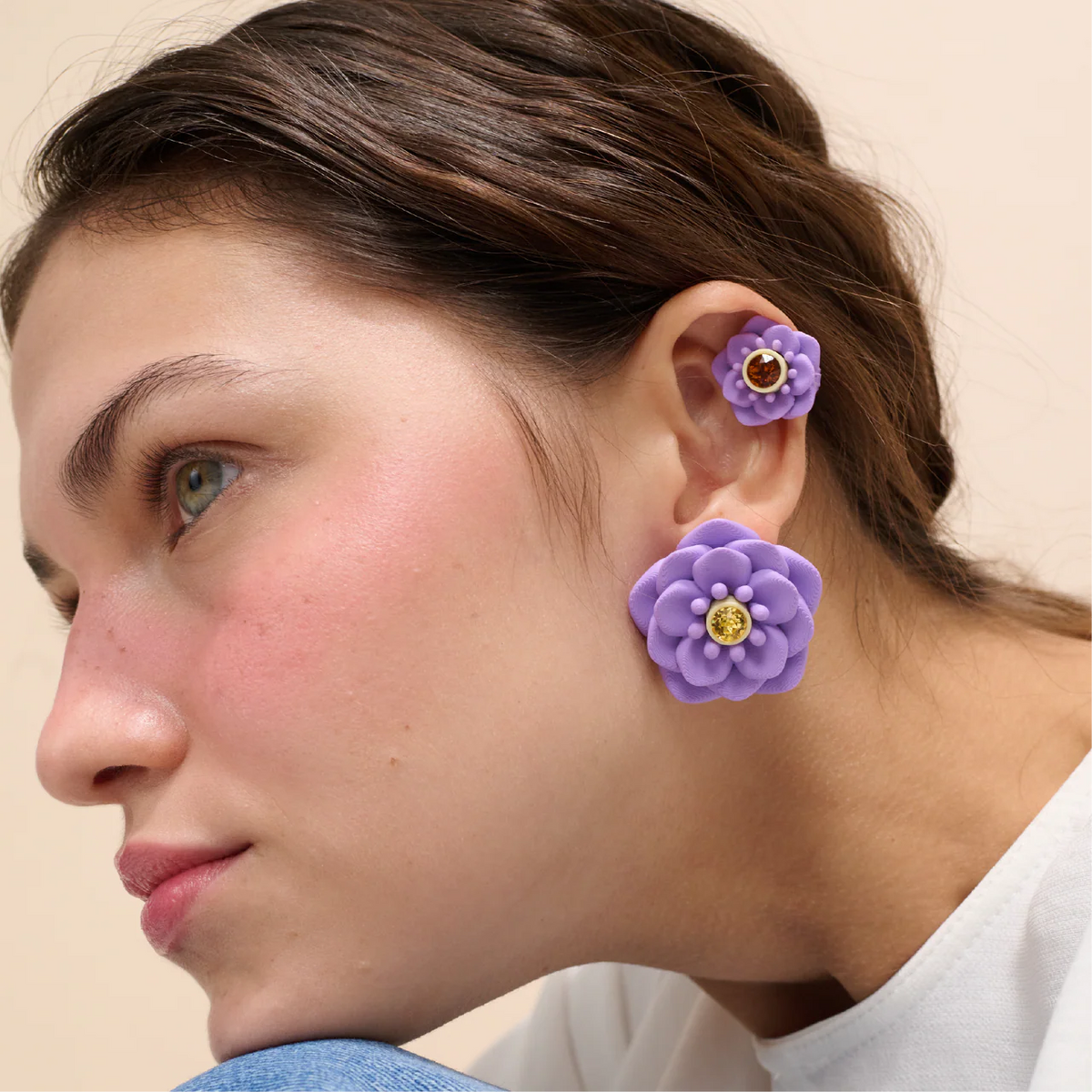 PURPLE MAGNOLIA STUDS