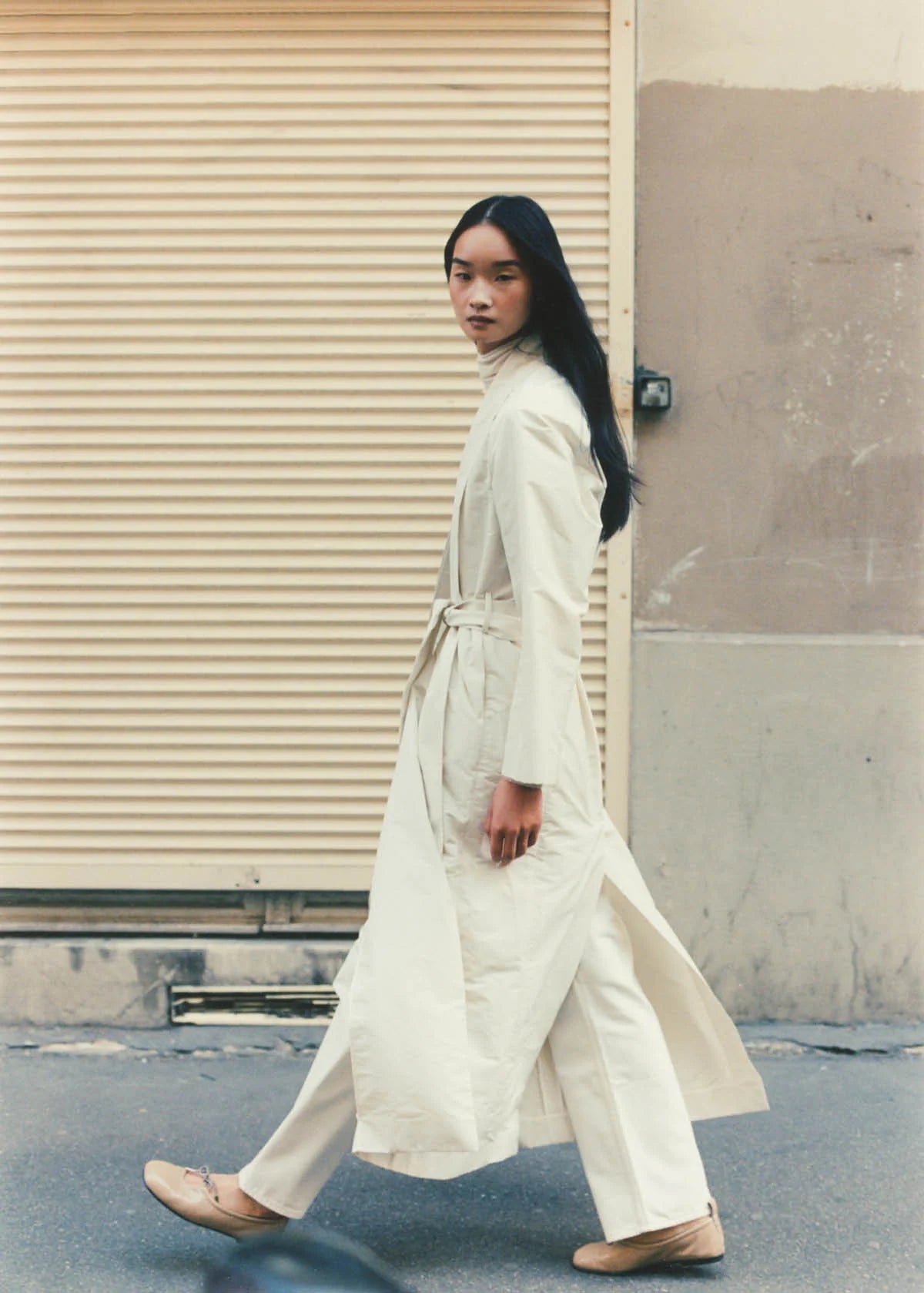 Rosalind Beige Leather Ballet Flats