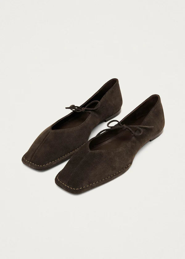 Sway Suede Coffee Leather Ballet Flats