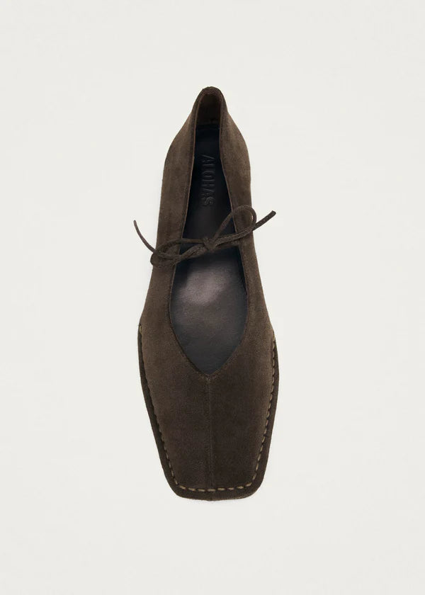 Sway Suede Coffee Leather Ballet Flats