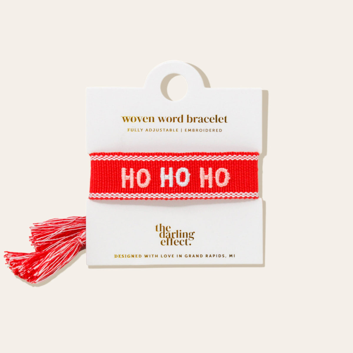 Ho Ho Ho Woven Word Bracelets