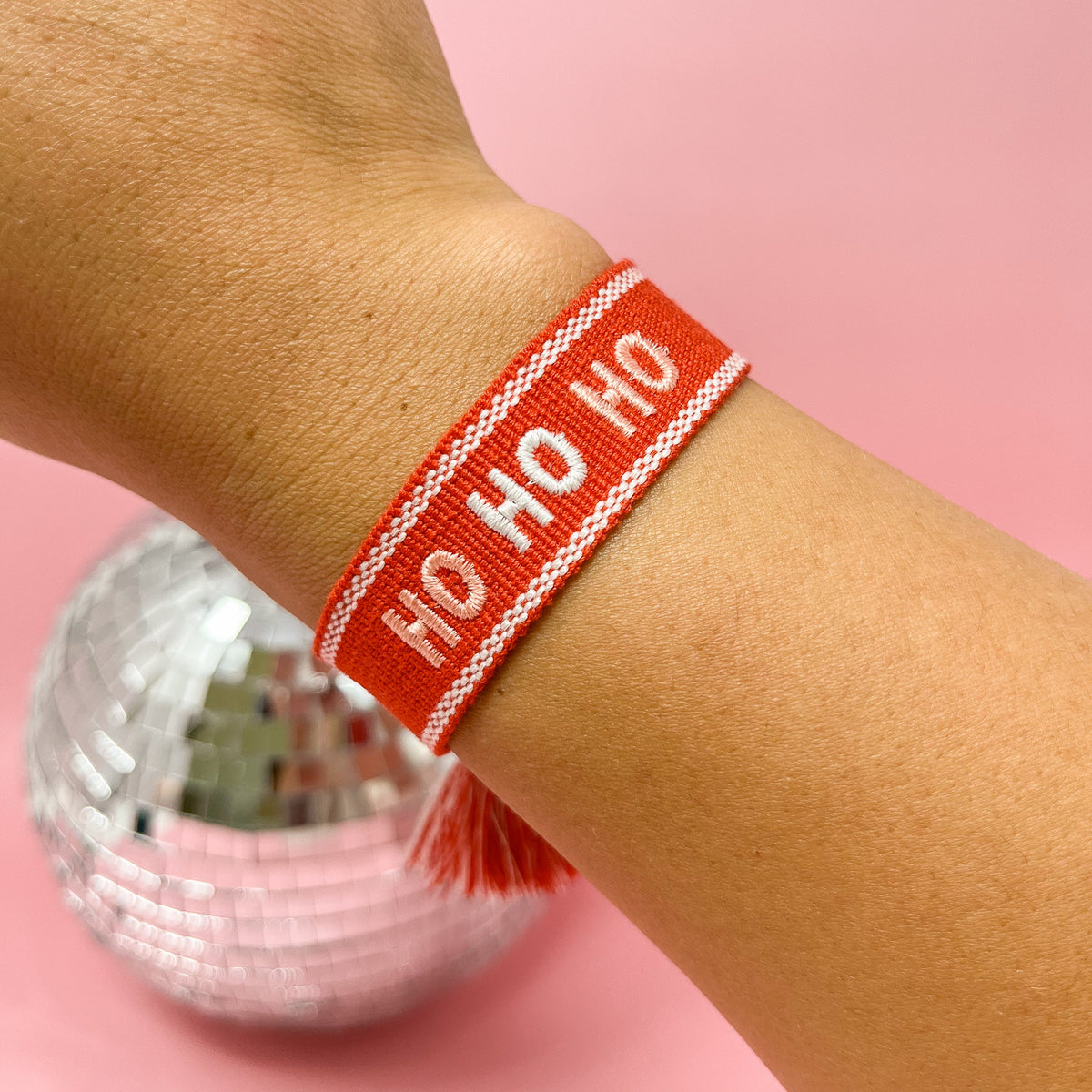 Ho Ho Ho Woven Word Bracelets