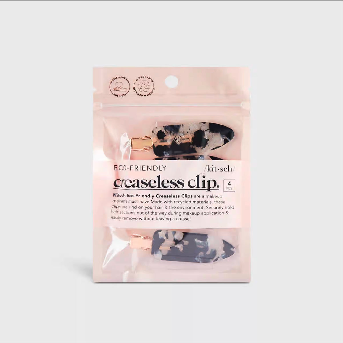 Eco-Friendly Creasless Clips - Black Terrazzo