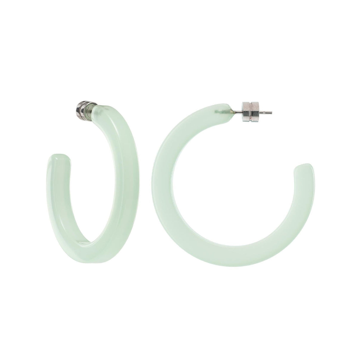 Midi Hoops in Sea Glass